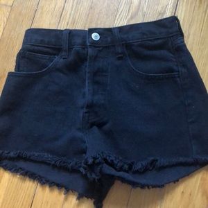 Black jean shorts